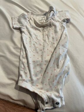 Carter's White One-Piece with Pink Heart Print